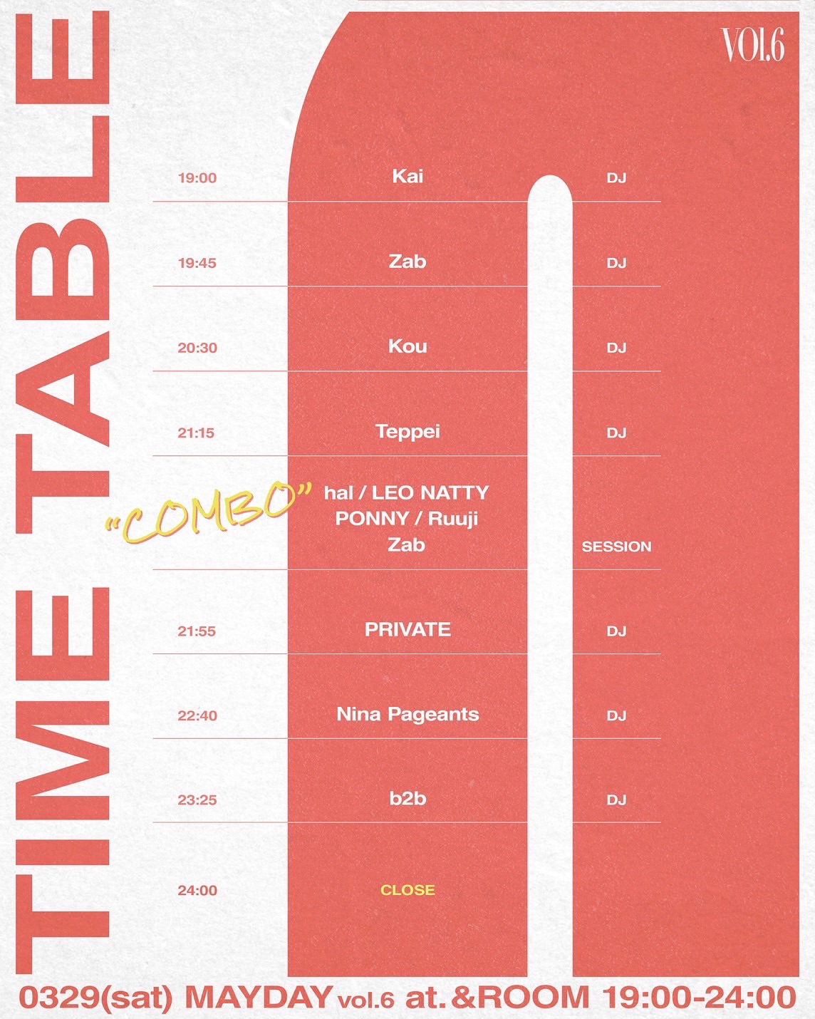MAYDAY vol.6 タイムテーブル